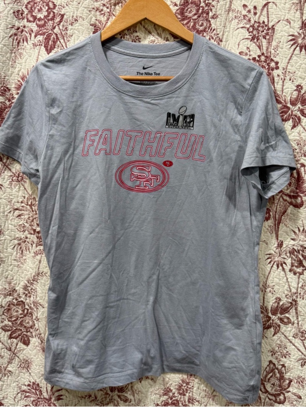 Nike SF 49ers Faithful Super Bowl Tee Gray L
